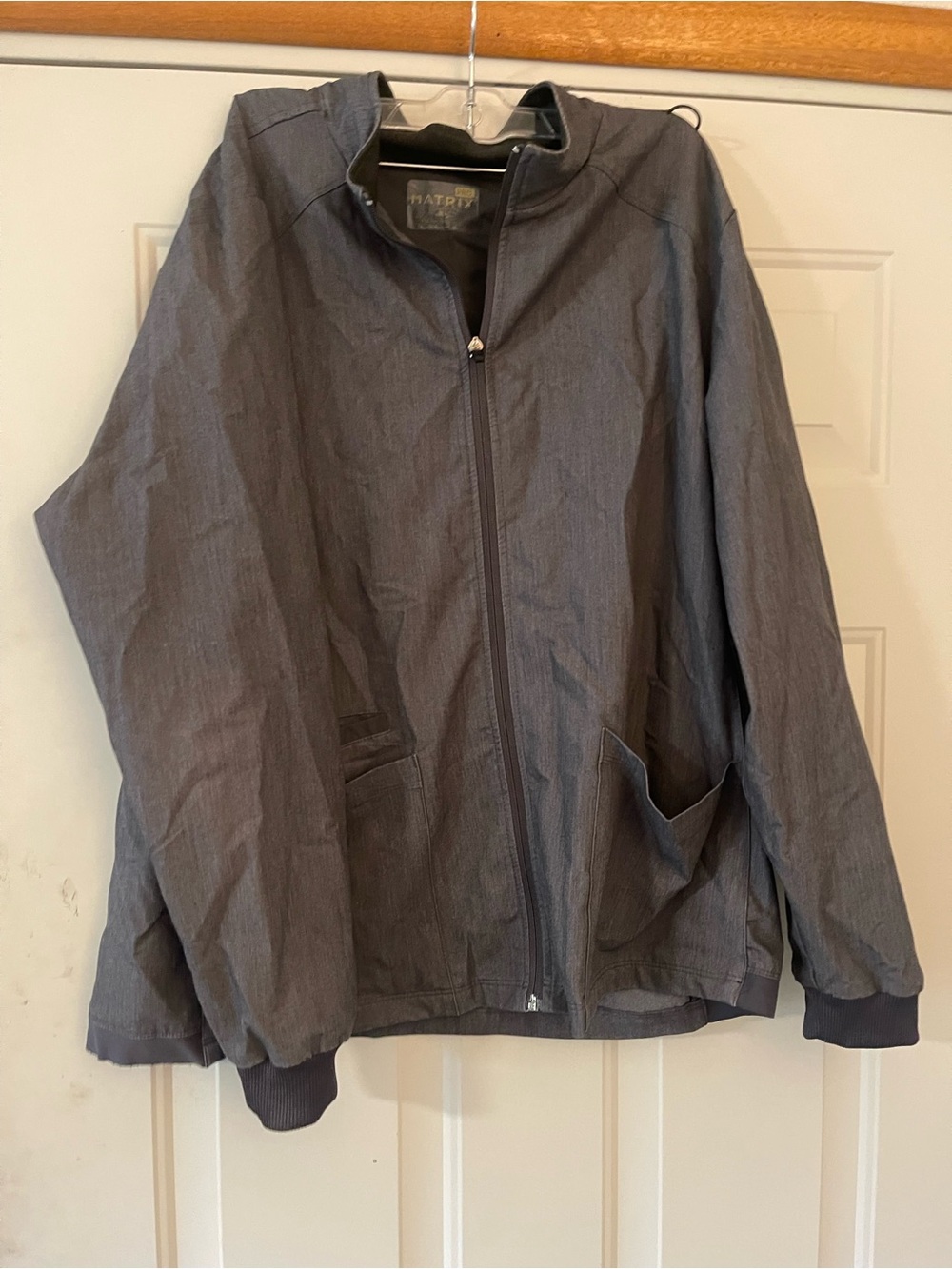 Matrix PRO Mens Full Zip Stand Collar Jacket Size XL Gray Polyester Short